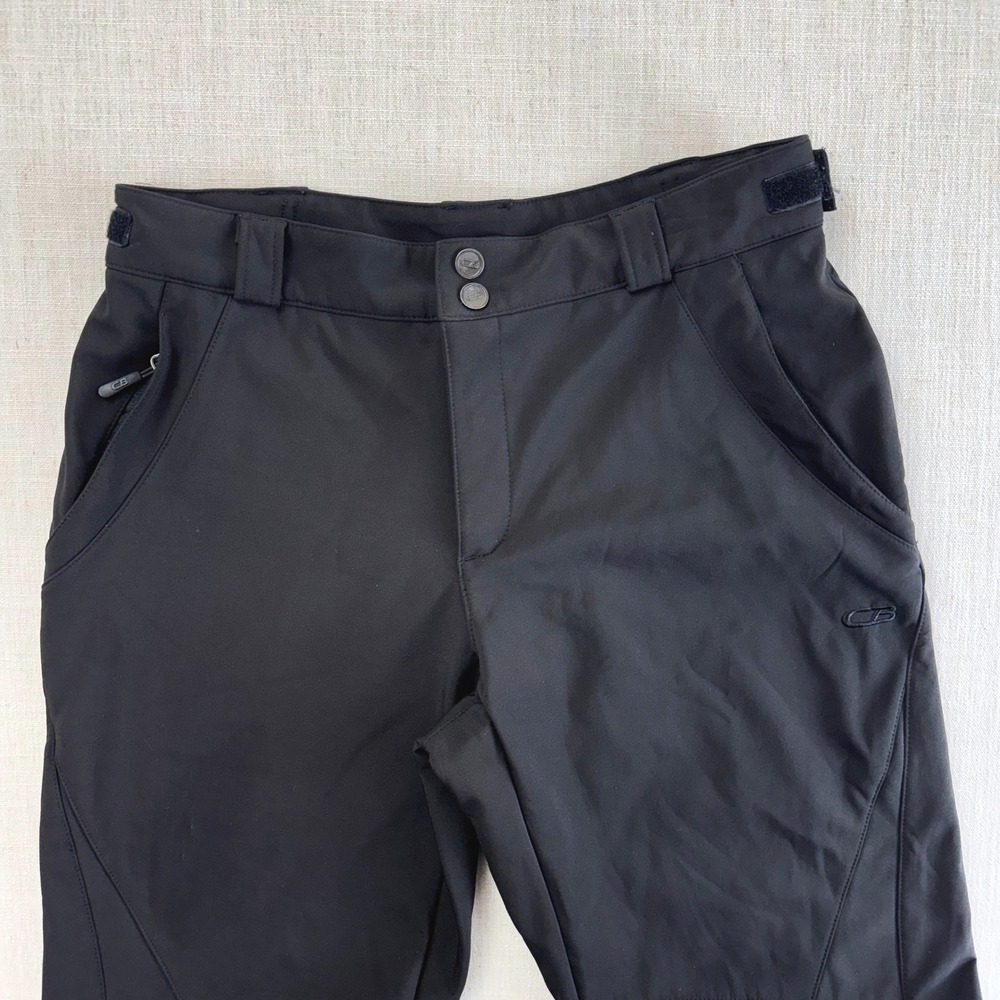 CB Sports Womens Softshell Ski Pants Black Fleece Lined Snow Pants Size M - Picture 2 of 16